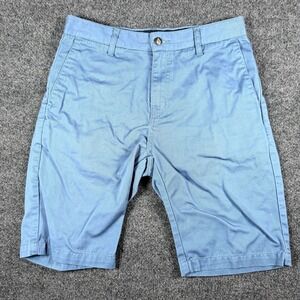 Volcom Frickin Chino Shorts Men 29 Blue Cotton Stretch Modern Flat Front Outdoor